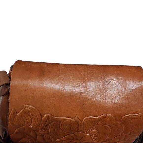 Patricia Nash‎ Brown Tooled Leather Saddle Bag crossbody purse - Picture 15 of 16